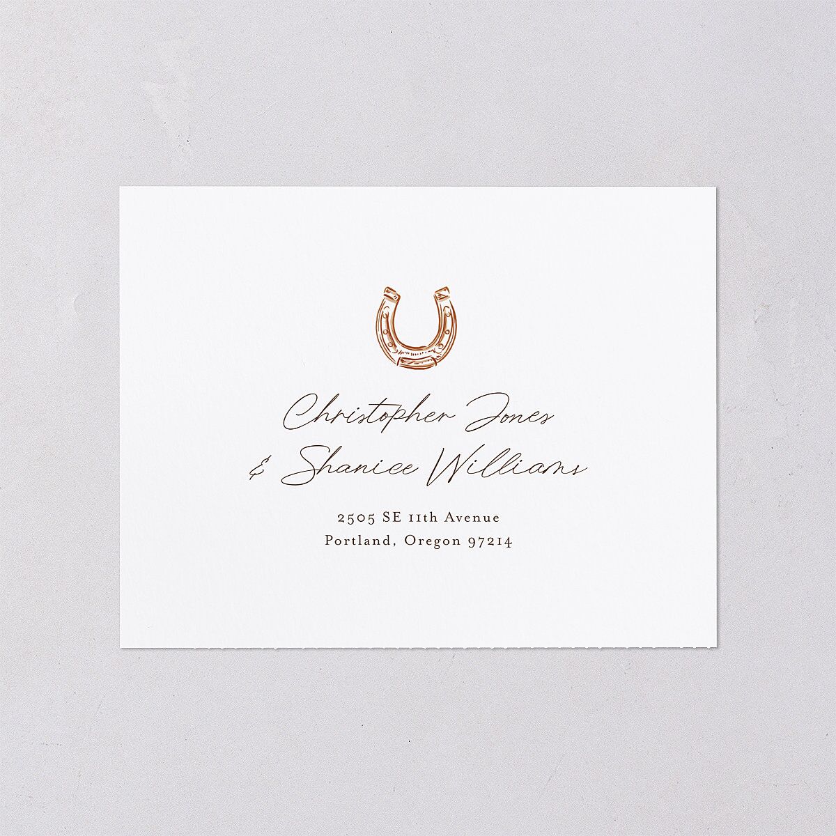 Western Wild Horses All-in-One Wedding Invitations Copper Signature Light Both Recipient and Return Addresses No