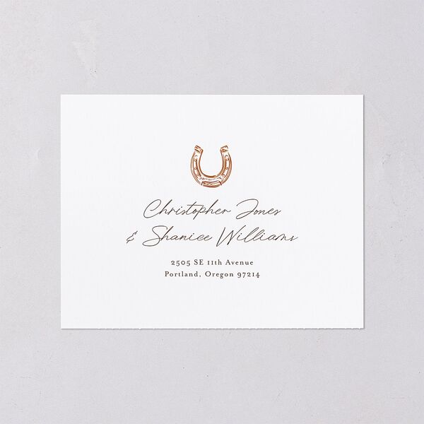 Western Wild Horses All-in-One Wedding Invitations Copper Signature Light Both Recipient and Return Addresses No