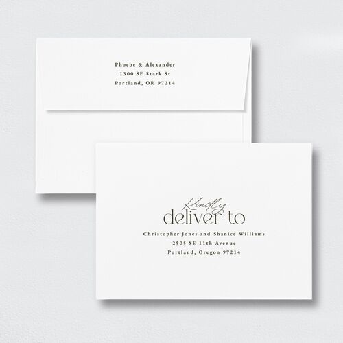 Striking Portrait Bridal Shower Invitation Envelopes White Standard Pure White Both Recipient and Return Addresses