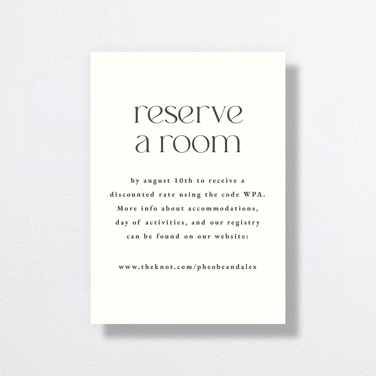 Striking Portrait Wedding Enclosure Cards Pure White Signature Standard
