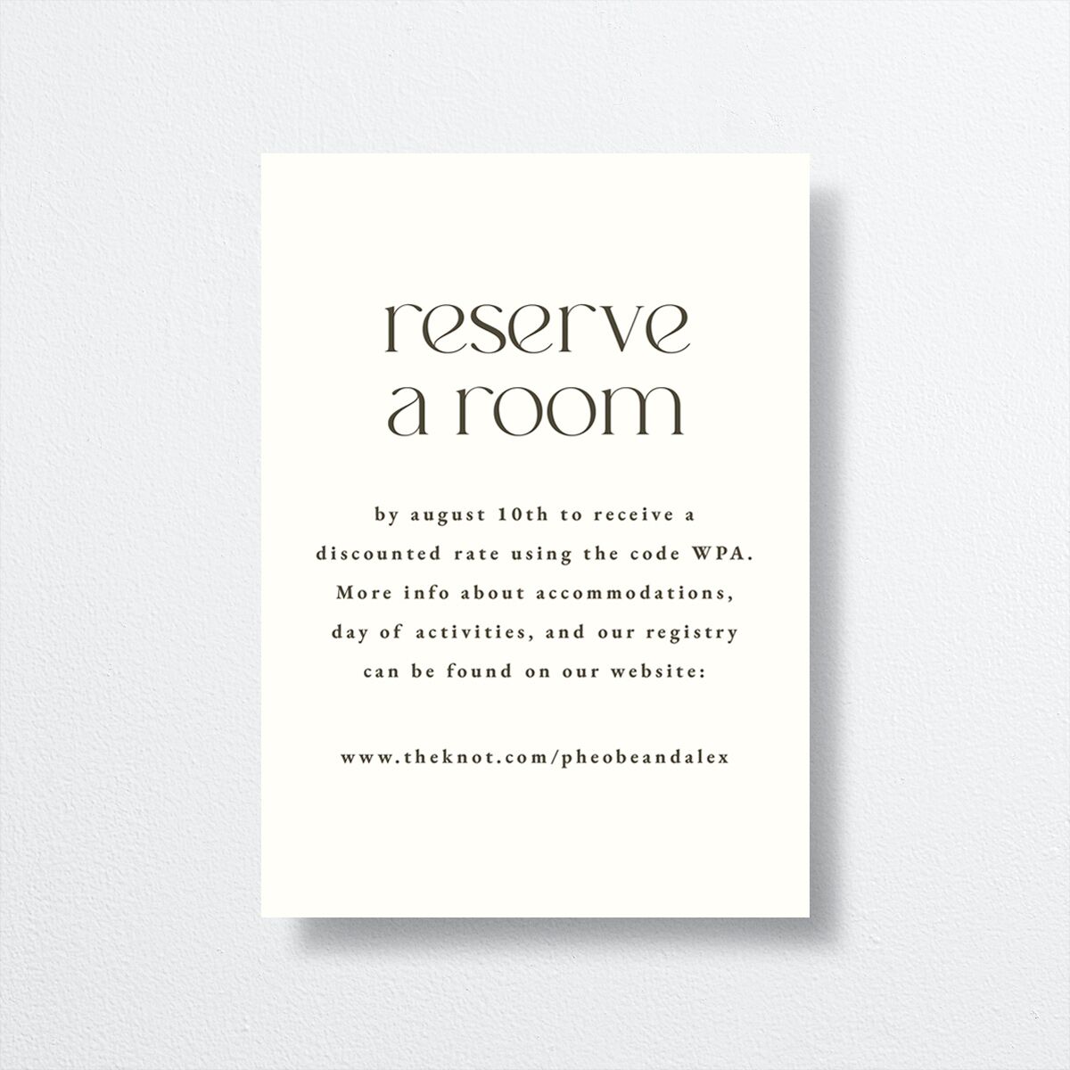 Striking Portrait Wedding Enclosure Cards — view 2
