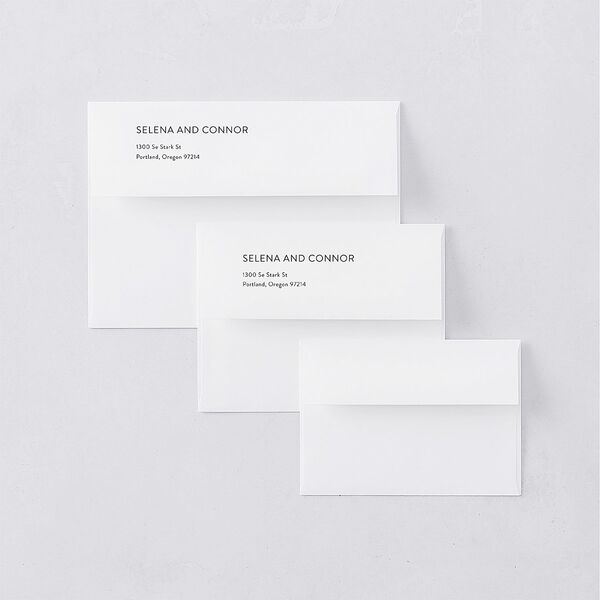 Floral Sprig Save The Date Card Envelopes White Standard Canary Both Recipient and Return Addresses Signature
