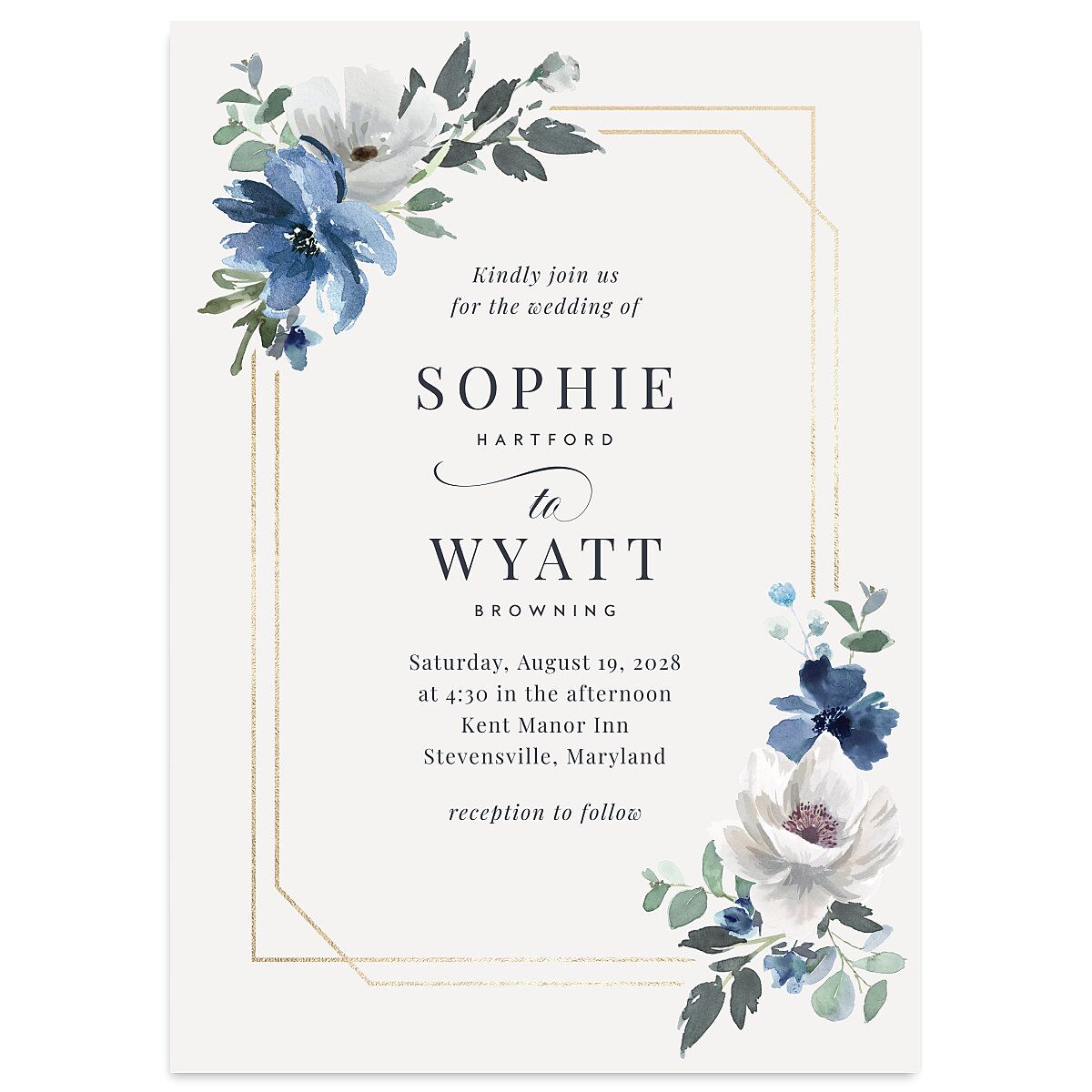 Floral Frame Wedding Invitations