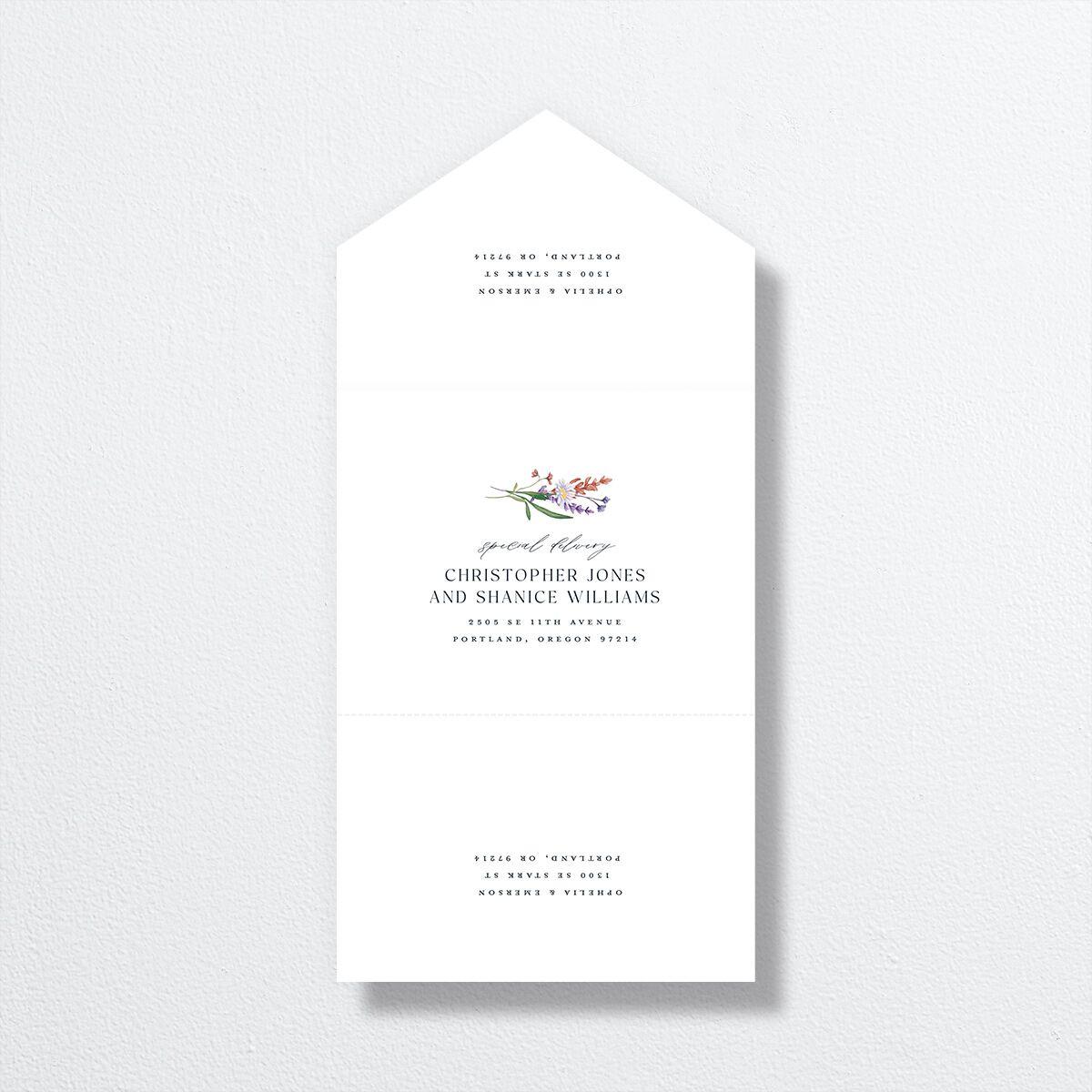 Mountain Wildflowers All-in-One Wedding Invitations — view 2