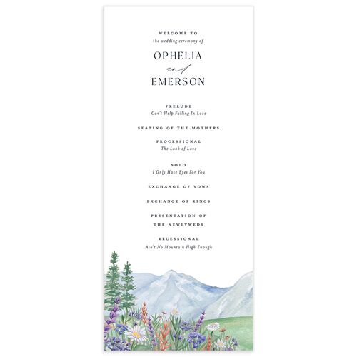 Mountain Wildflowers Wedding Programs Dusty Blue Signature