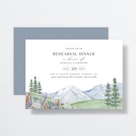 Mountain Wildflowers Rehearsal Dinner Invitations Dusty Blue Signature Standard