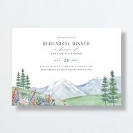 Mountain Wildflowers Rehearsal Dinner Invitations Dusty Blue Signature Standard