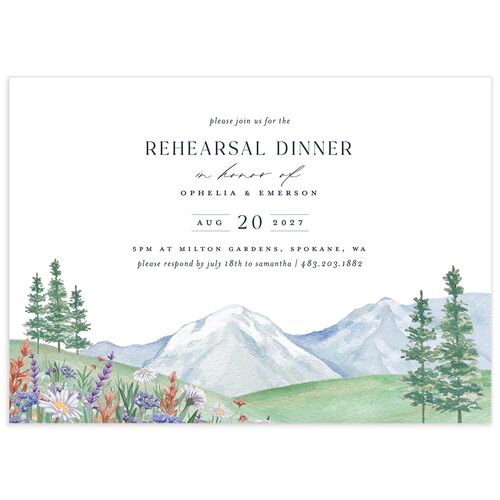 Mountain Wildflowers Rehearsal Dinner Invitations - Multi-Color