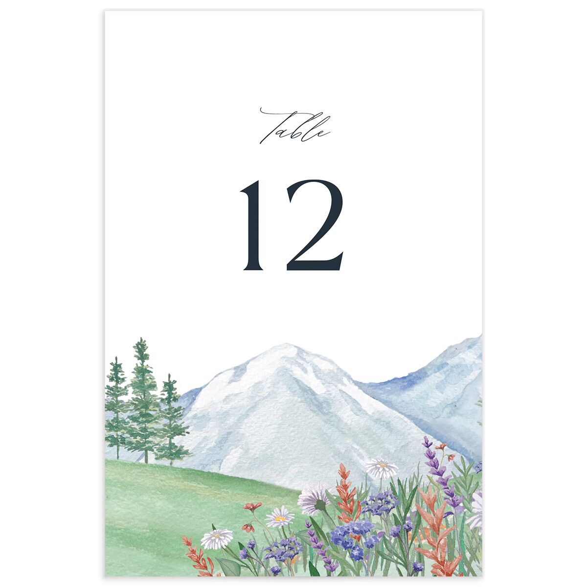 Mountain Wildflowers Table Numbers