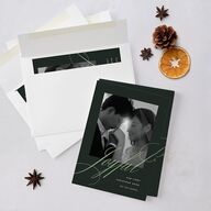 Classic Joyful Greeting Holiday Cards Hunter Green Signature Blank Standard
