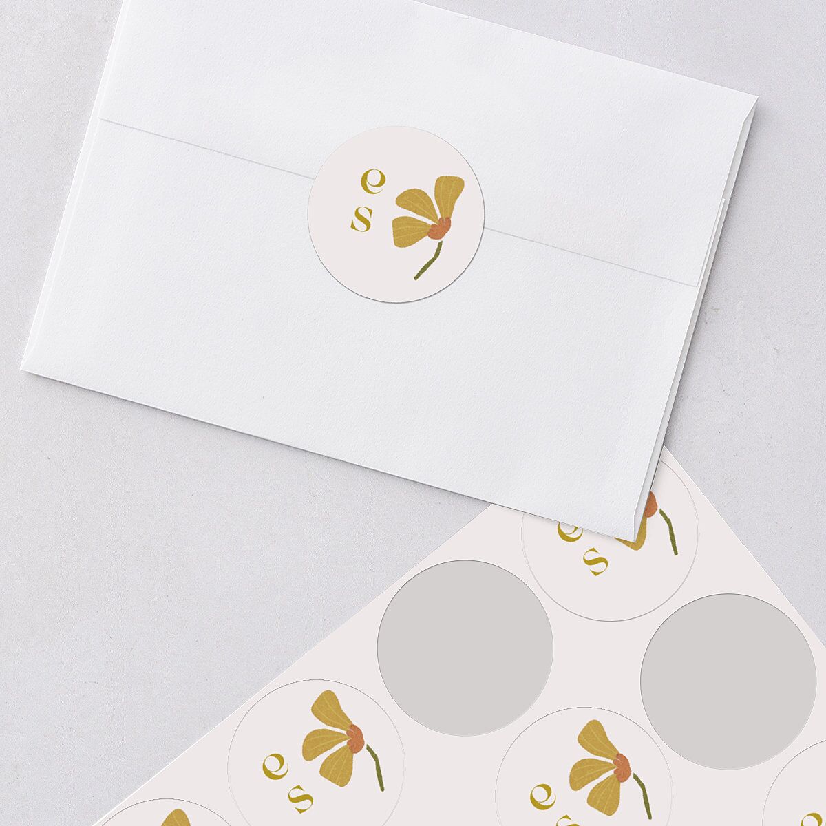 Flower Market Wedding Stickers Gold Circle