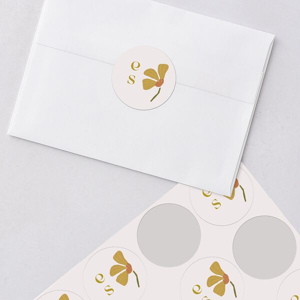 Flower Market Wedding Stickers Gold Circle
