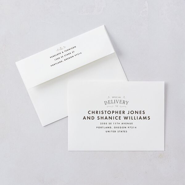 Cinematic Wedding Invitations Linen Signature Blank No Standard