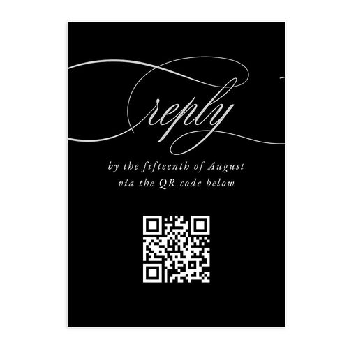 Timeless Classic Foil QR Code RSVP Cards Midnight Signature Standard