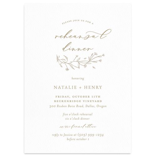 Natural Monogram Rehearsal Dinner Invitations Fawn Signature Blank Standard