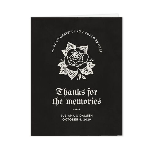 Moody Gothic Rose Thank You Cards Midnight
