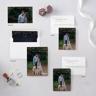 Enchanted Evening Save the Date Postcards Dark Navy
