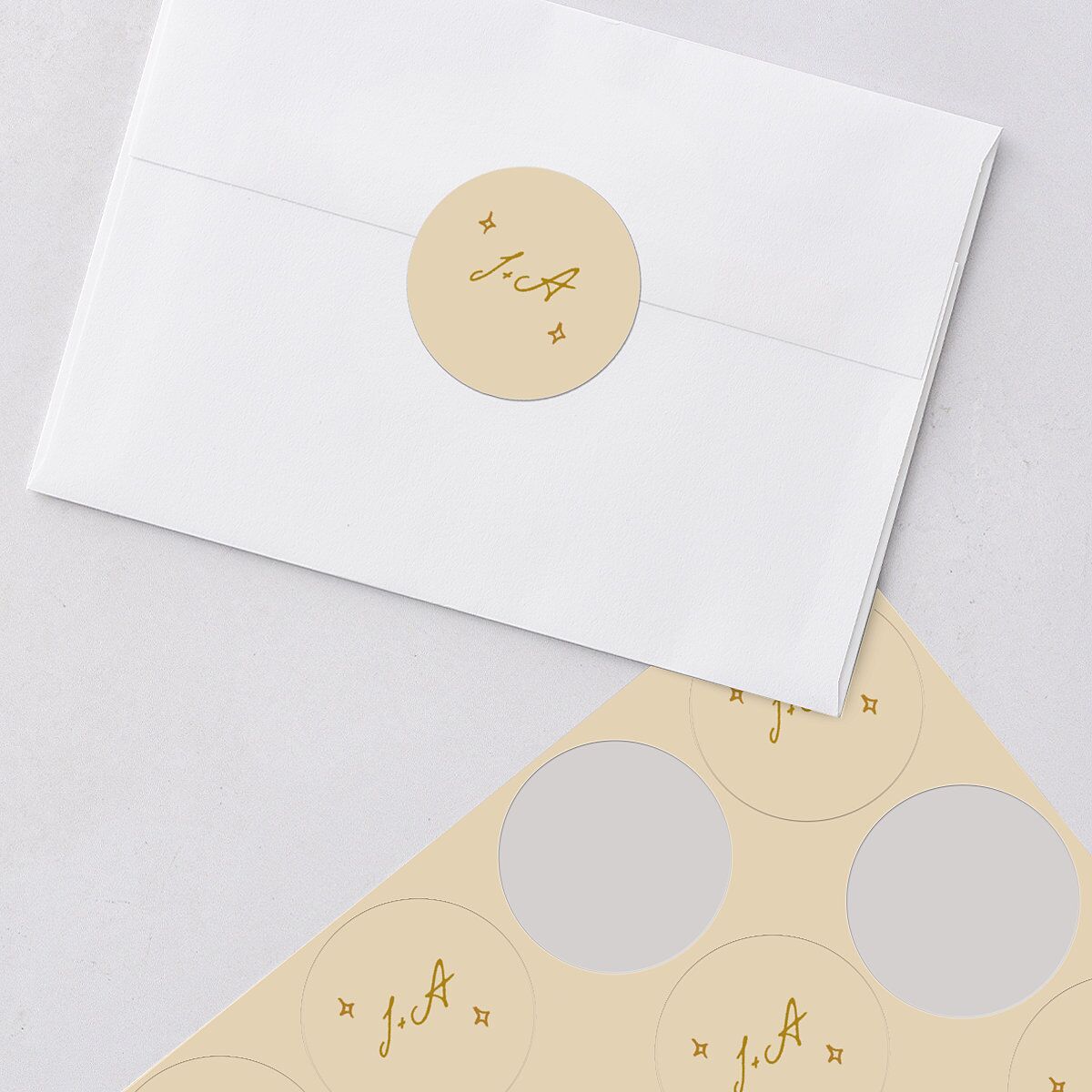 Hand Drawn Cake Wedding Stickers Dark Camo Circle