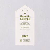 Simple Retro Daisy All-in-One Wedding Invitations Meadow Signature Light Both Recipient and Return Addresses No