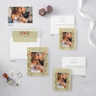 Vintage Nouveau Save the Date Petite Cards Pear Signature smooth Blank No Standard