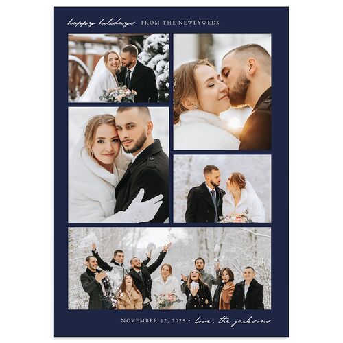 Romantic Gallery Holiday Holiday Cards Navy Signature