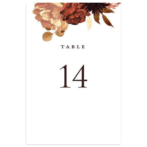 Timeless Bouquet Table Numbers Chocolate Signature