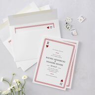 Las Vegas Playing Card Wedding Invitations Jewel Red Signature Blank No