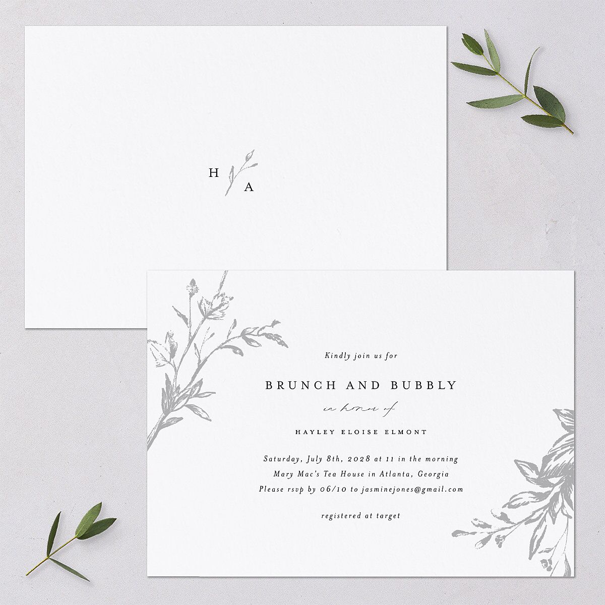 Shining Leaves Bridal Shower Invitations — view 1