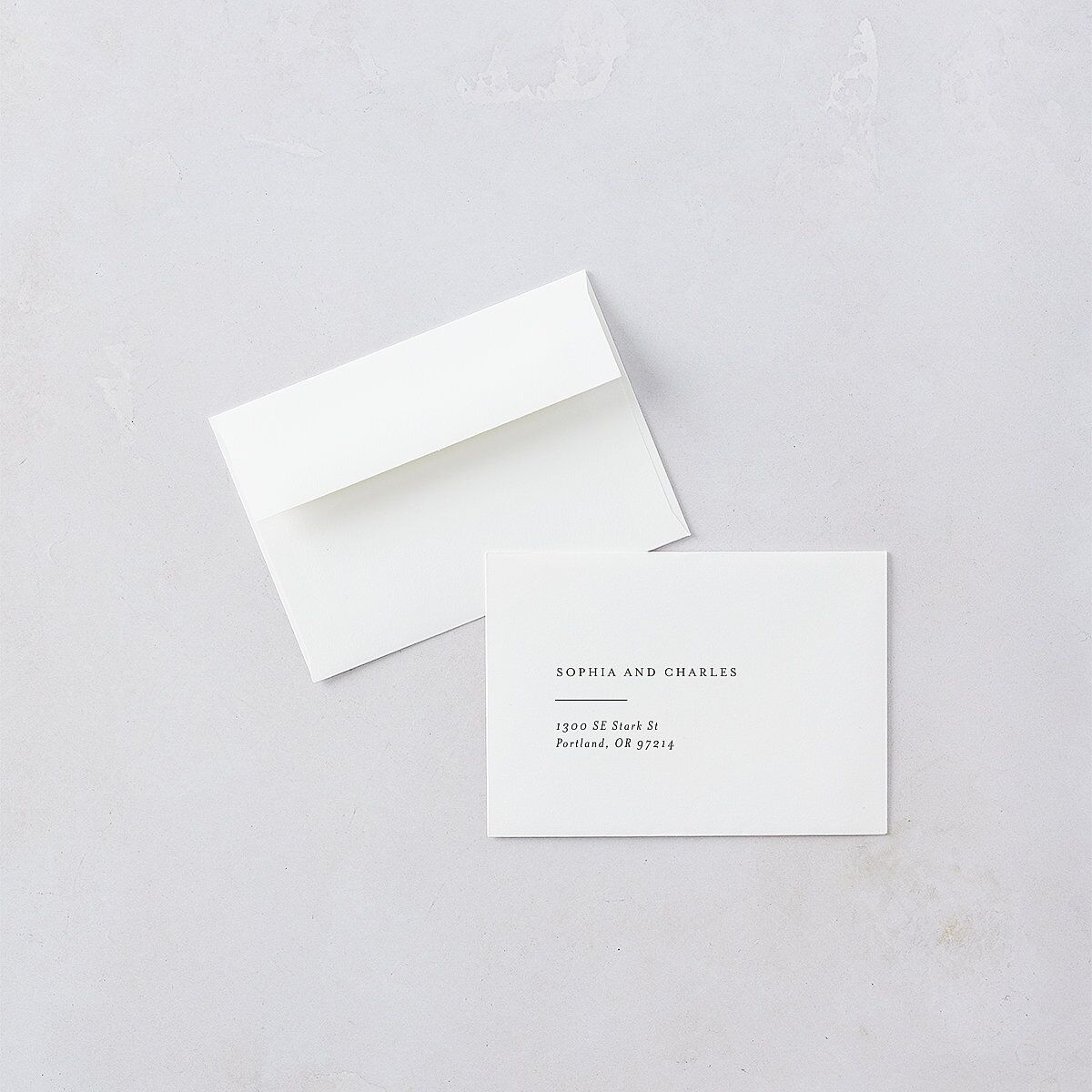 Timeless Elegance Wedding Response Card Standard Envelopes White Midnight Return Address Signature Standard