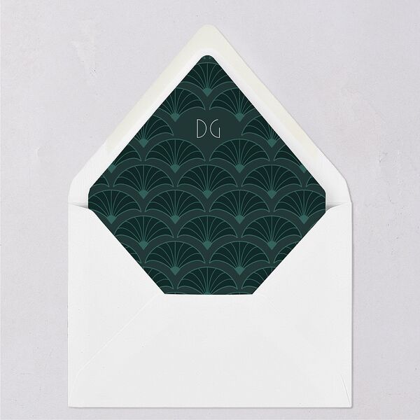 Gatsby Deco Arch Euro Envelope Liners Dark Emerald Luxe