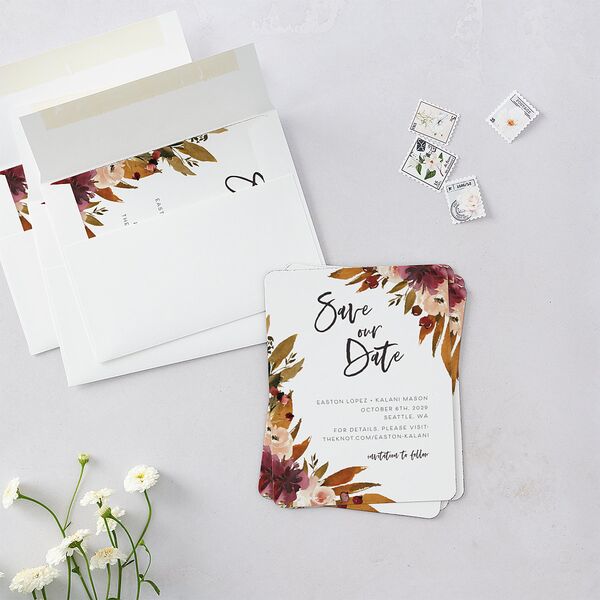 Fall Foliage Save The Date Magnets Chestnut Magnet Paper