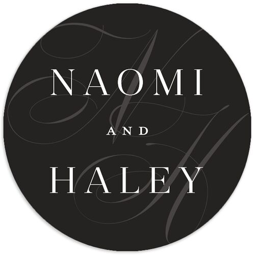 Elegant Monogram Wedding Stickers Licorice
