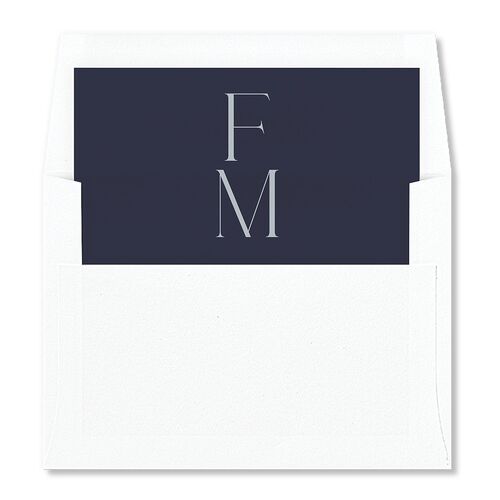 Modern Initials Standard Envelope Liners Dusty Blue Standard