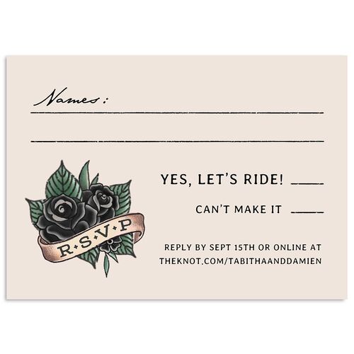 Til Death Tattoos Wedding Response Cards Midnight Signature Standard