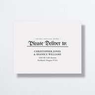 Newspaper All-in-One Wedding Invitations Pure White Signature Light Both Recipient and Return Addresses No