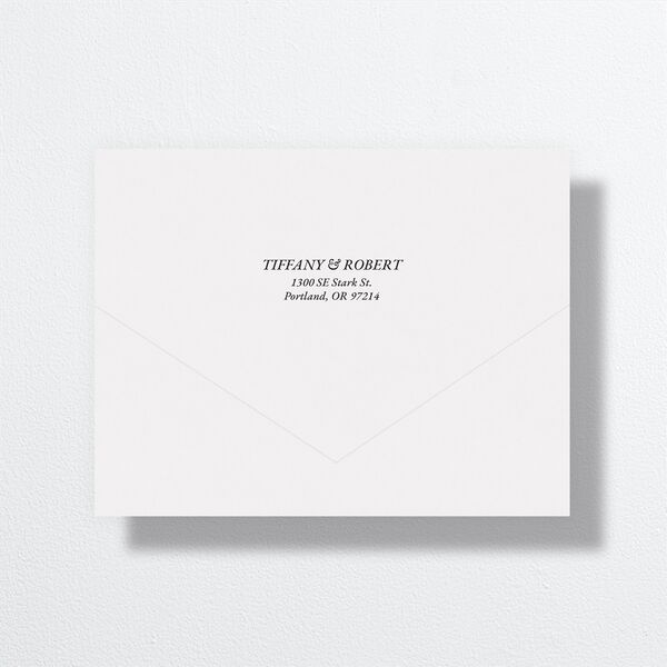 Newspaper All-in-One Wedding Invitations Pure White Signature Light Both Recipient and Return Addresses No