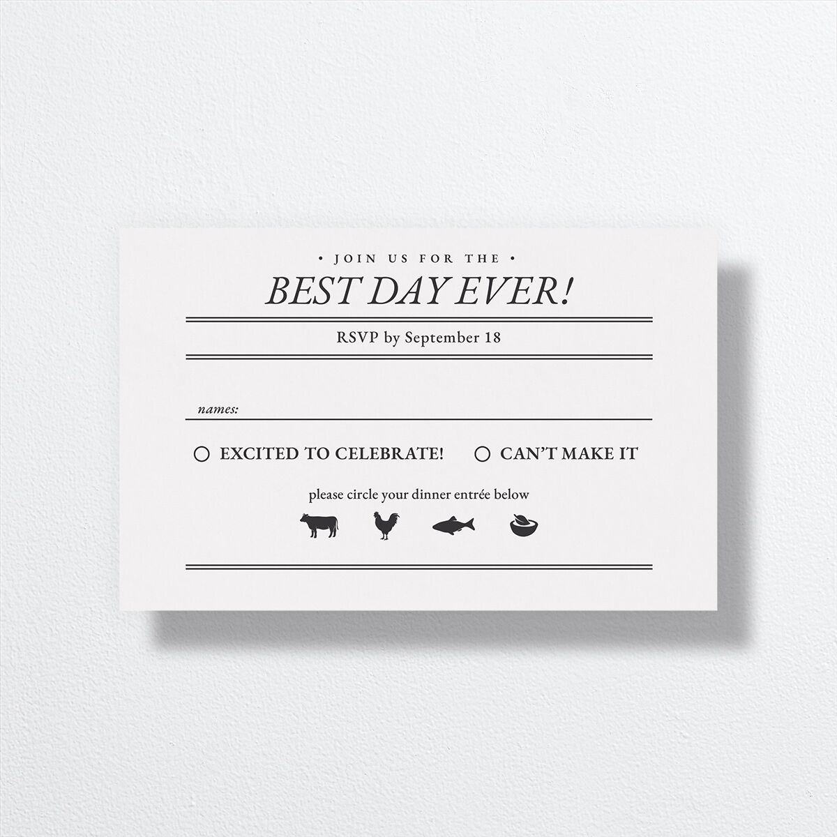 Newspaper All-in-One Wedding Invitations Pure White Signature Light Both Recipient and Return Addresses No