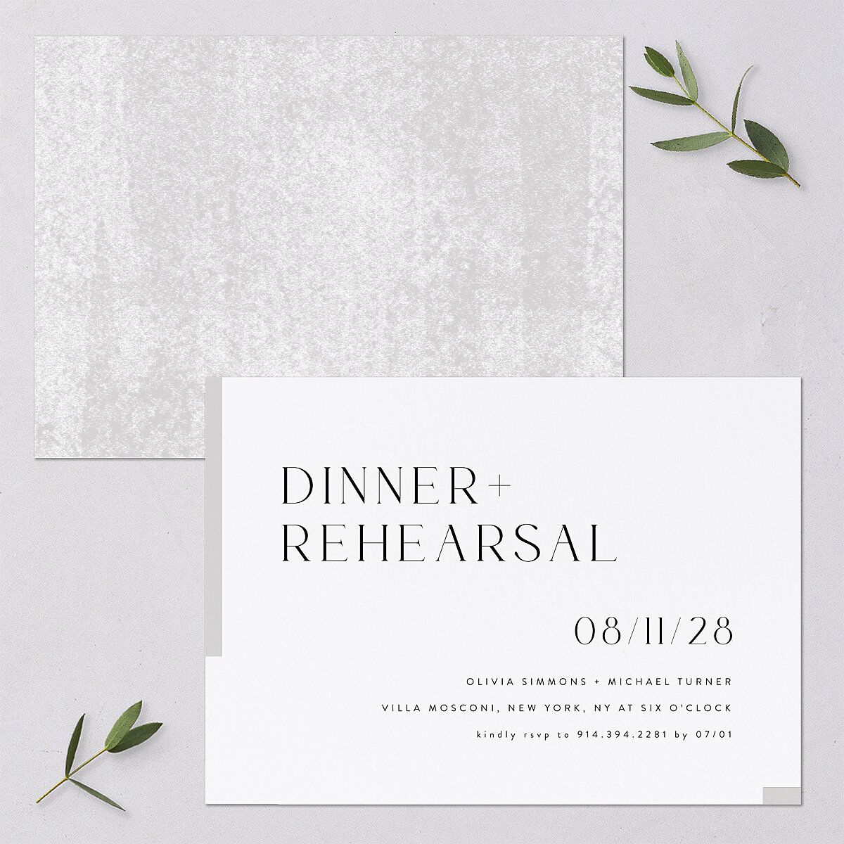 Bar Accent Rehearsal Dinner Invitations — view 1