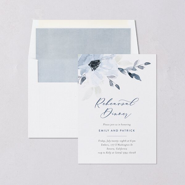 Shades of Blue Rehearsal Dinner Invitations Ocean Signature Blank Standard