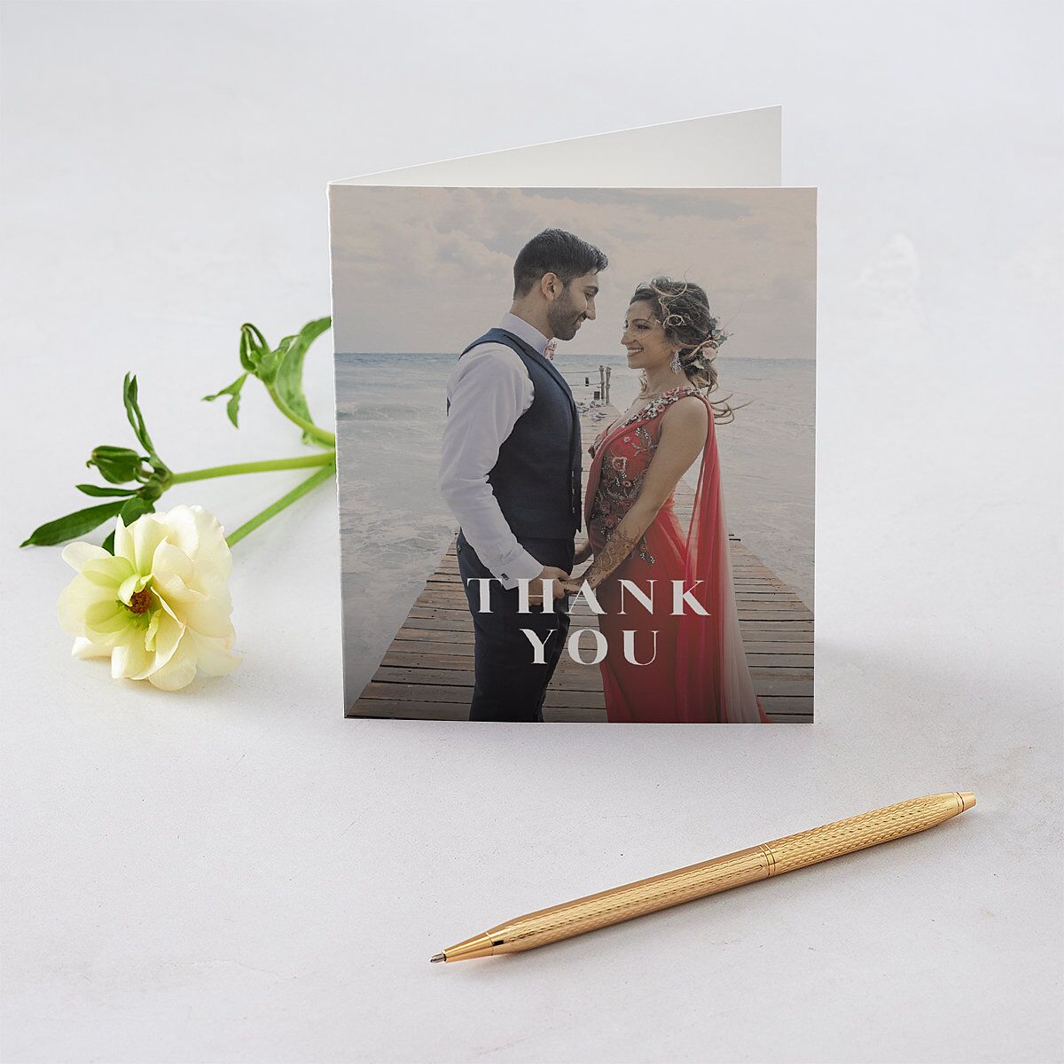 Vibrant Floral Thank You Cards Deep Claret