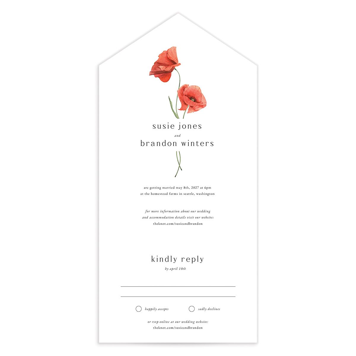 Wild Poppies All-in-One Wedding Invitations