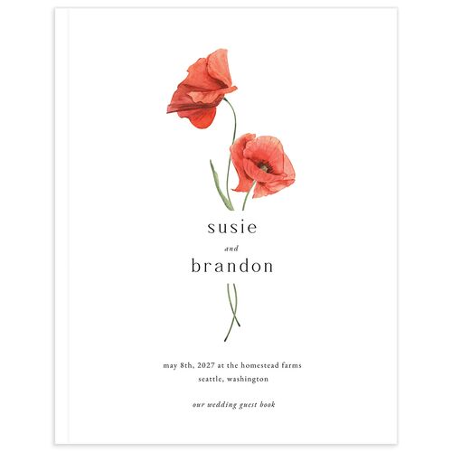 Wild Poppies Guest Books Pure White