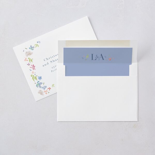 Floral Appliqué Wedding Invitations Slate Signature Blank No Standard