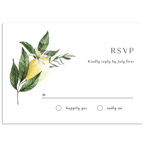 Botanical Lemon Wedding Response Cards Buttercup Signature
