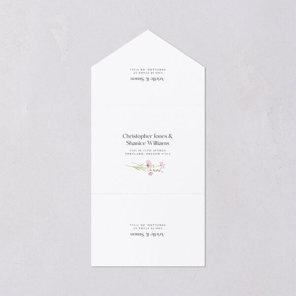 Wildflower Photo All-in-One Wedding Invitations Peony Signature Light Both Recipient and Return Addresses No