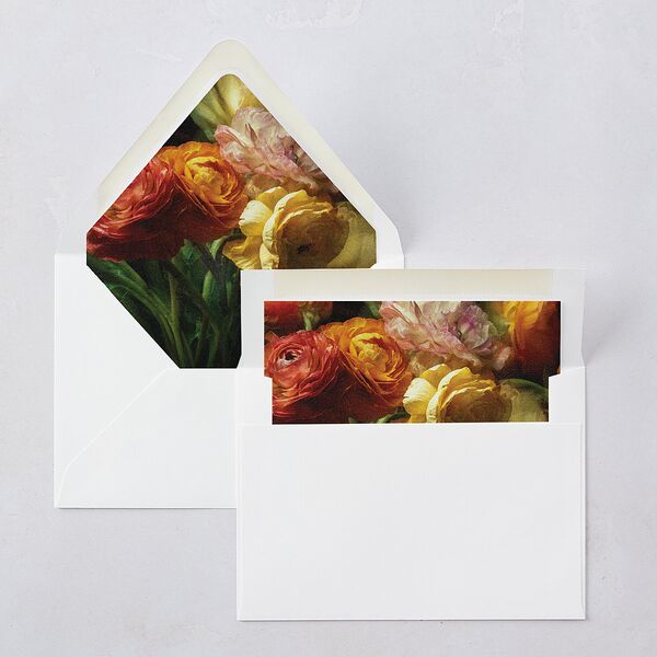 Technicolor Calligraphy Photo Euro Envelope Liners Pure White Luxe