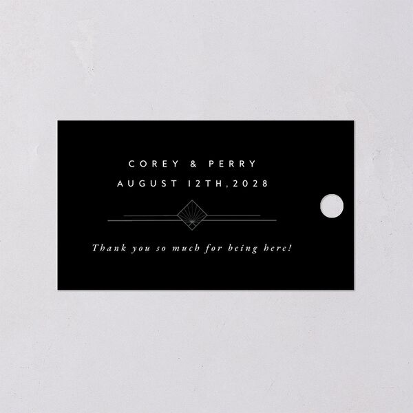 Diamond Deco Favor Gift Tags Silver Licorice Signature