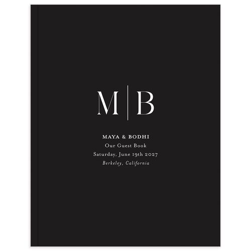 Monogram Portrait Guest Books Midnight