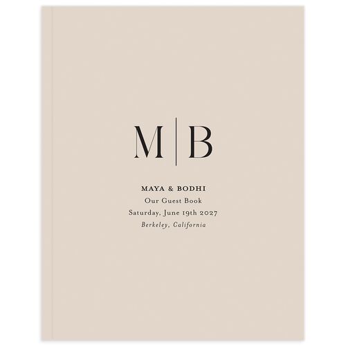 Monogram Portrait Guest Books Bisque