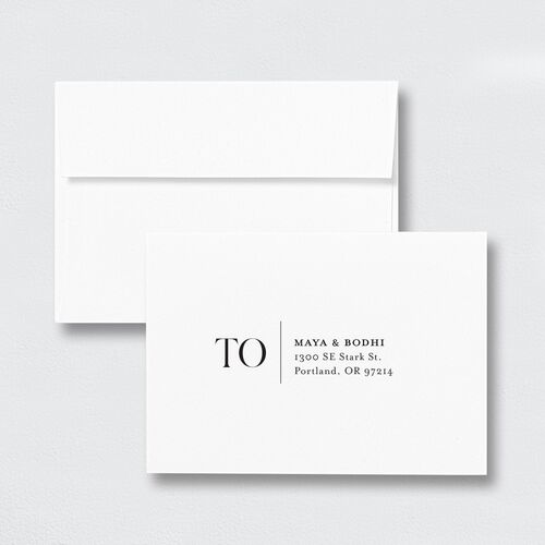 Monogram Portrait Response Card Envelopes White Standard Bisque Return Address Signature